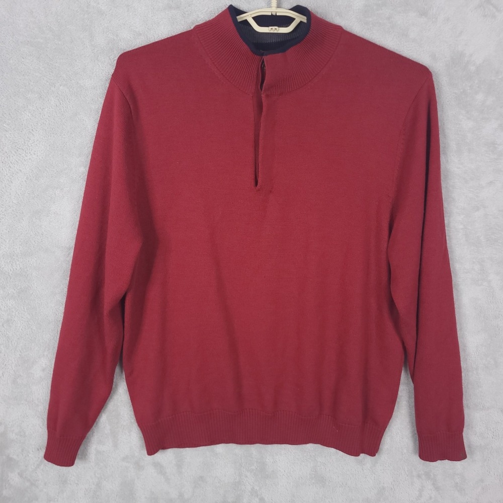 Brooks Brothers Sweater Mens XXL Red Merino Wool  Long Sleeve Pullover Preppy